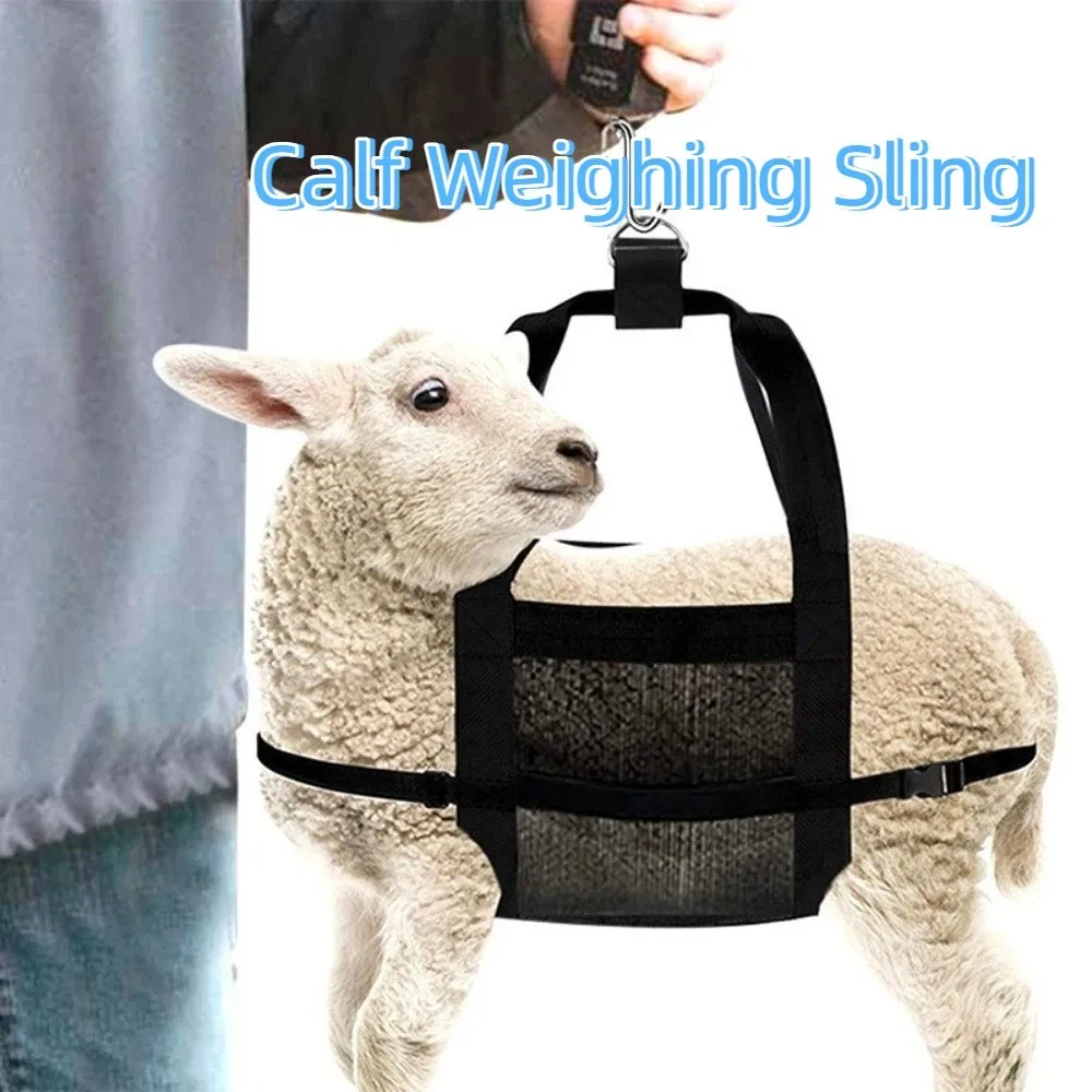 

Adjustable Calf Weighing Sling Reinforced Mesh Heavy Duty Animal Carrier Sling Breathable Comfortable Livestock Weighing Strap