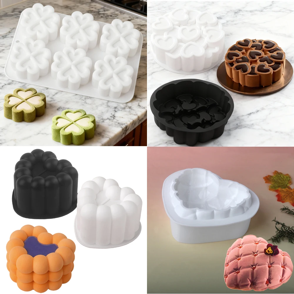 Valentinstag Herzform Design Französisch Mousse Kuchen Formen Gebäck Backen Werkzeuge Silikon Kuchen Formen Lebensmittelqualität Küche Backformen