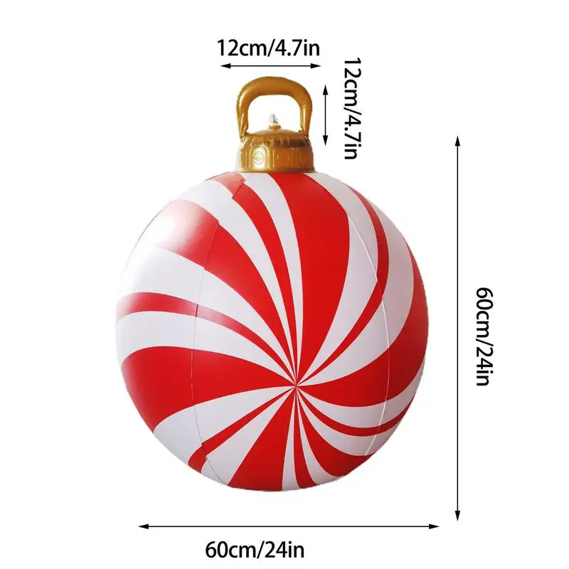 Christmas Inflatable Ball Ornaments Christmas Yard Ornament Ball Pvc Reusable Outdoor Decoration Candy Inflatable Ball Candy For