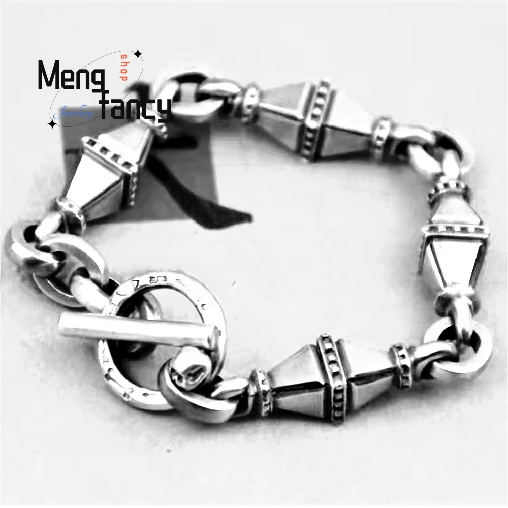 

Double Tower Bracelet, Thick Bracelet, Motorcycle Style Heavy Equipment, Handcrafted Chain Fashion Exquisite Jewelry Elegant