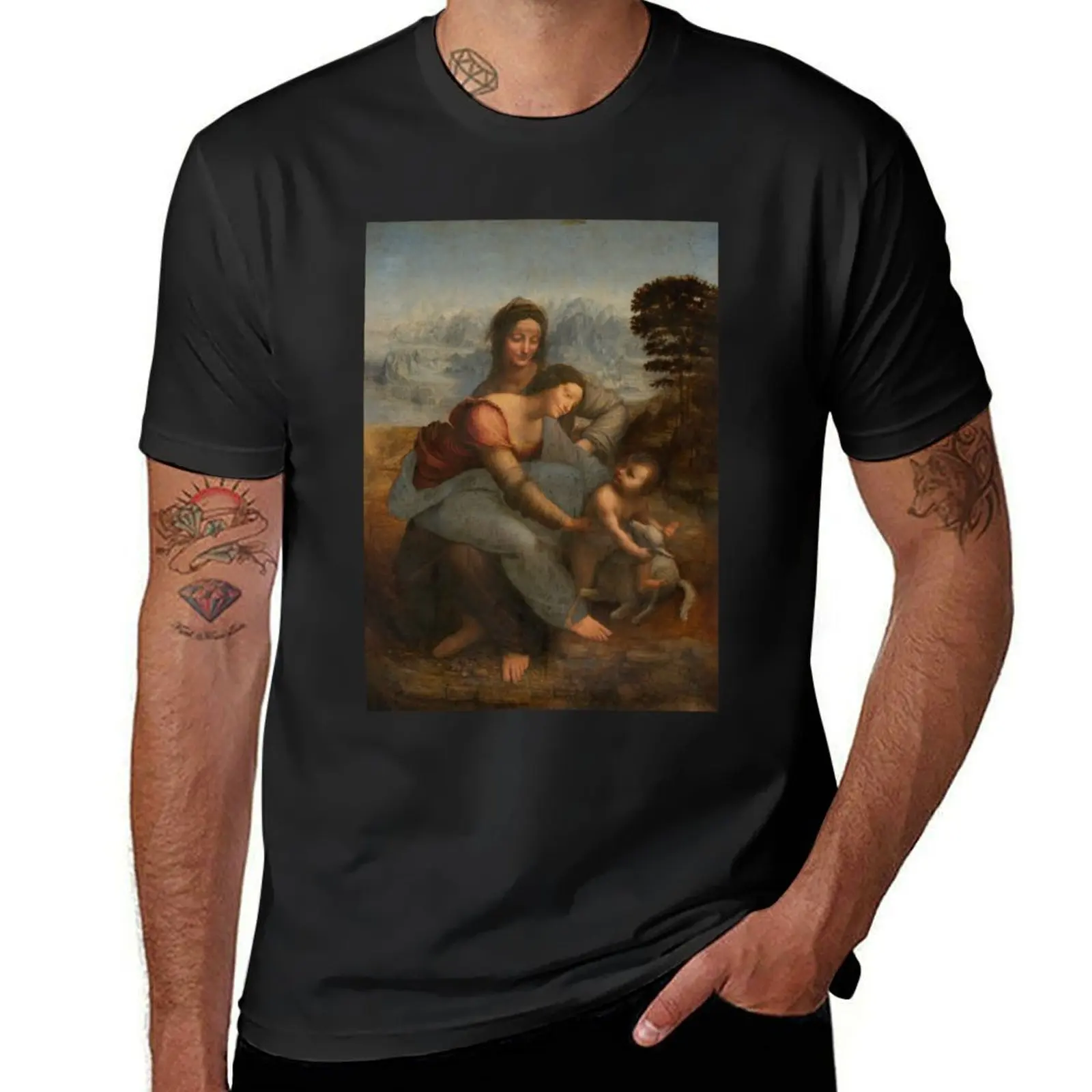 Leonardo da Vinci The Virgin and Child with St Anne T-Shirt vintage clothes aesthetic clothes oversizeds mens champion t shirts