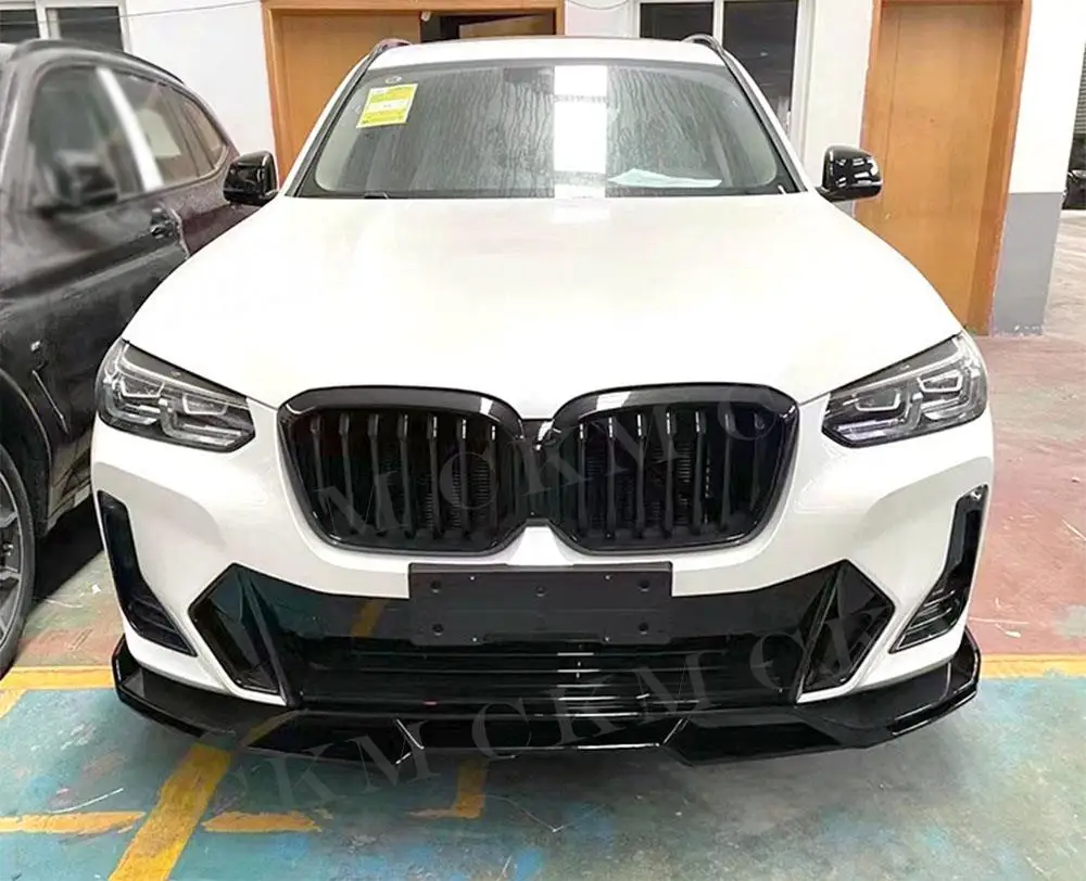 

ABS автомобильный Стайлинг глянцевый черный передний бампер гоночные решетки передняя решетка для BMW X3 X4 G01 G02 2022+ Стайлинг автомобиля