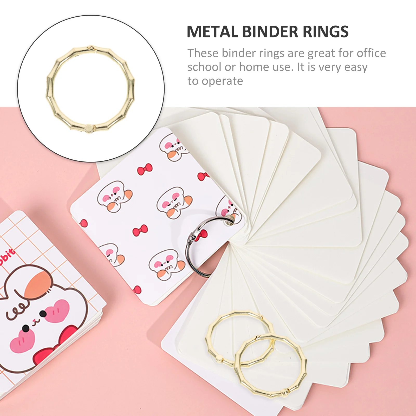 7 Pcs Ring Single Binder Rings Notebook Golden Loose Metal High-grade