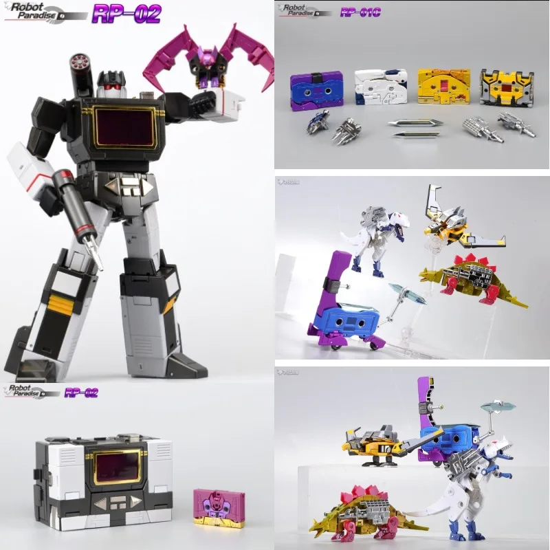 In Stock Transformers RP-02 Acoustic Blaster Night Bat & RP-01C Tapes Warrior Action Figure Model Collection Toy Gift