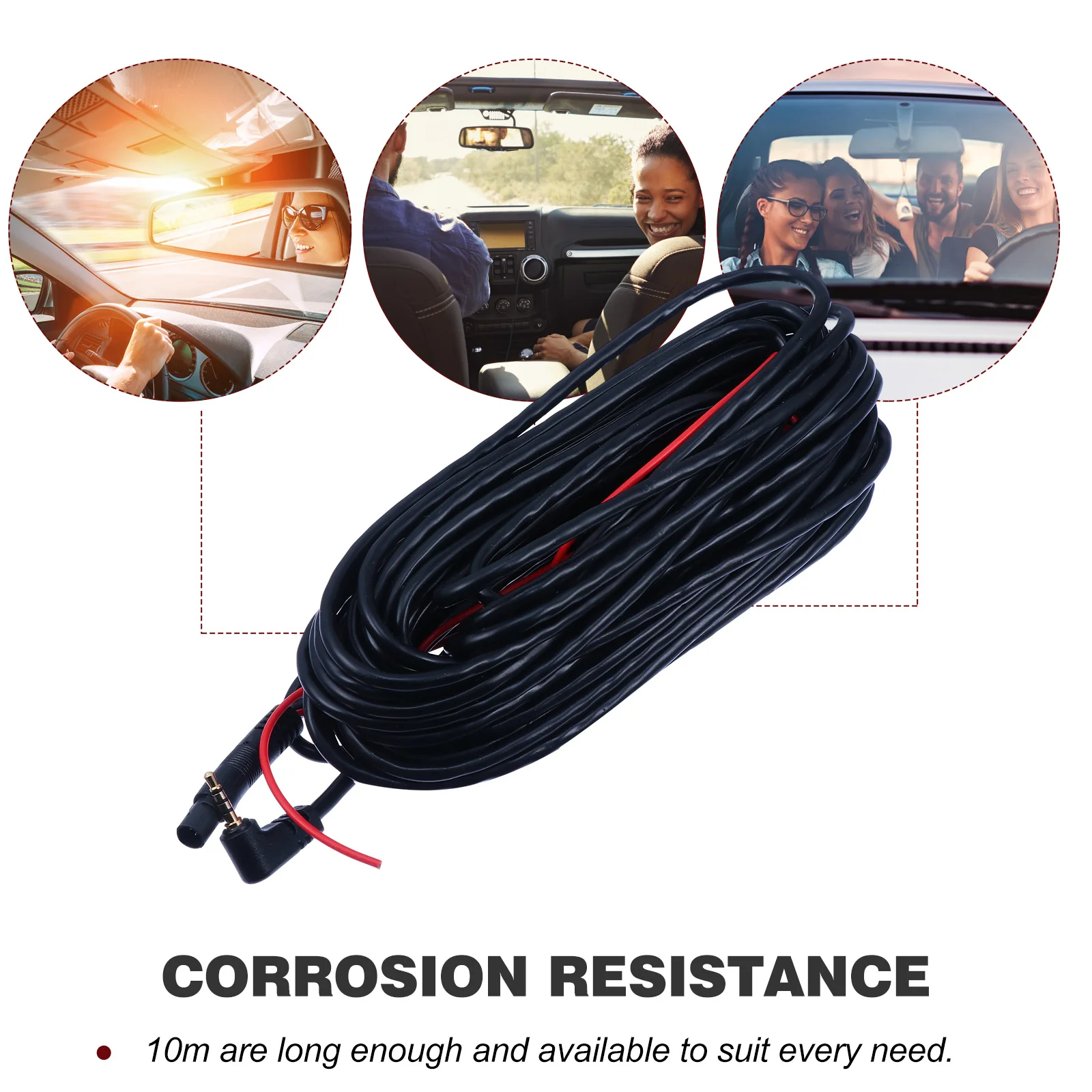 

10m Car Dvr Extension Cable Copper Wire Durable Reliable Wear Resistant Professional Design Easy to Use Car Dvr Extension Cable