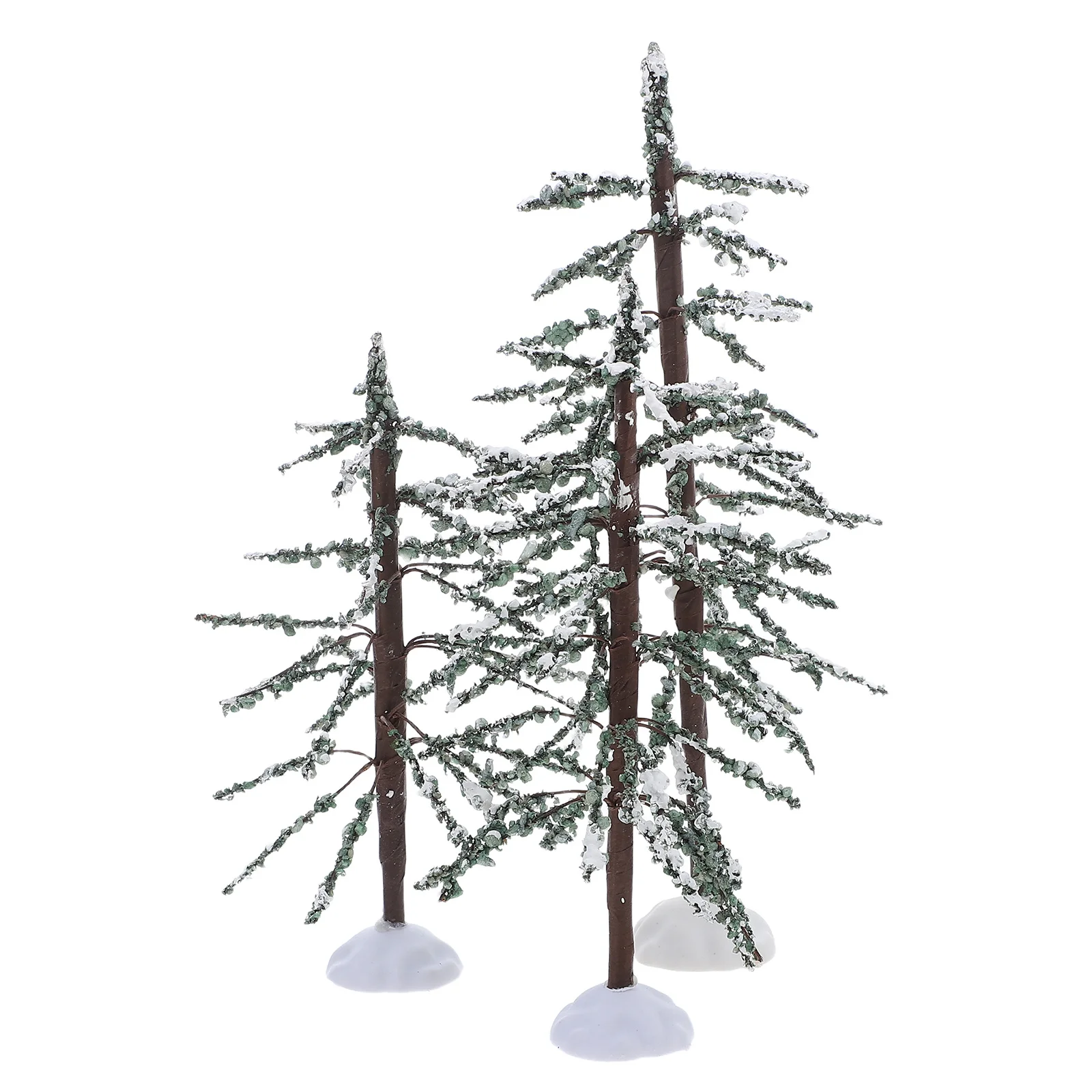 

3Pcs Small Artificial Christmas Tree with Snow Frost Finish Ideal for Tabletop Winter Decor Cozy Holiday Mood and Seasonal