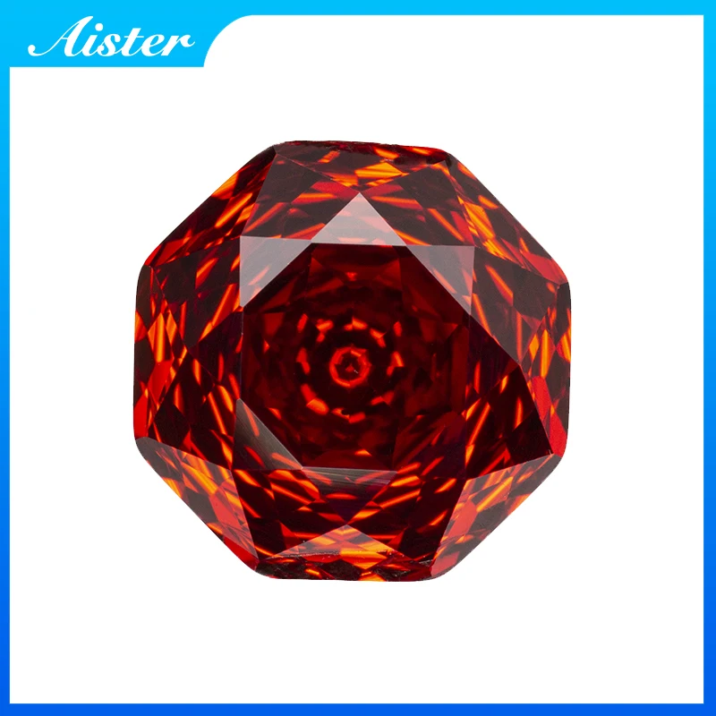 New 5A Red Color Millennium Octagon Rose Cut Cubic Zirconia Gemstones for Jewelry Making