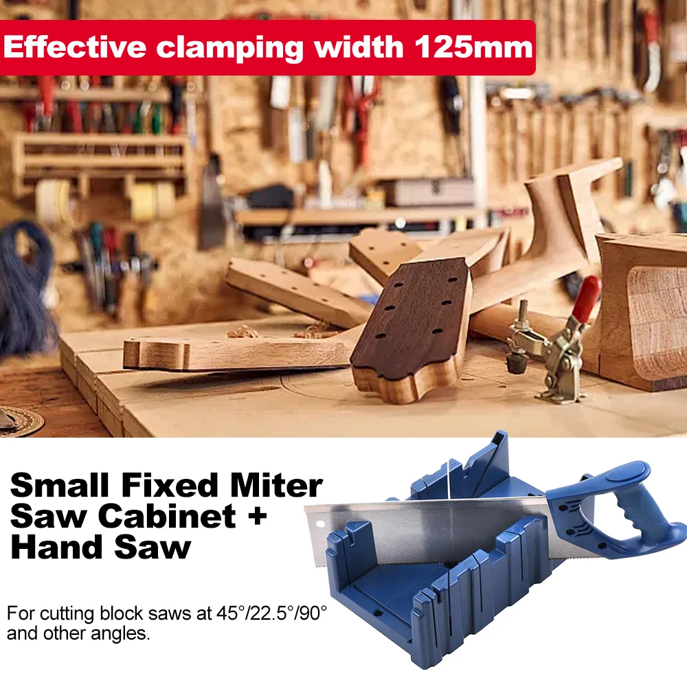 Wood Cutting Clamping Miter Box 22.5/45/90 Degree Saw Guide Angle Tool Multi-angle Jig Kit DIY Tools ABS Saw Cabinet