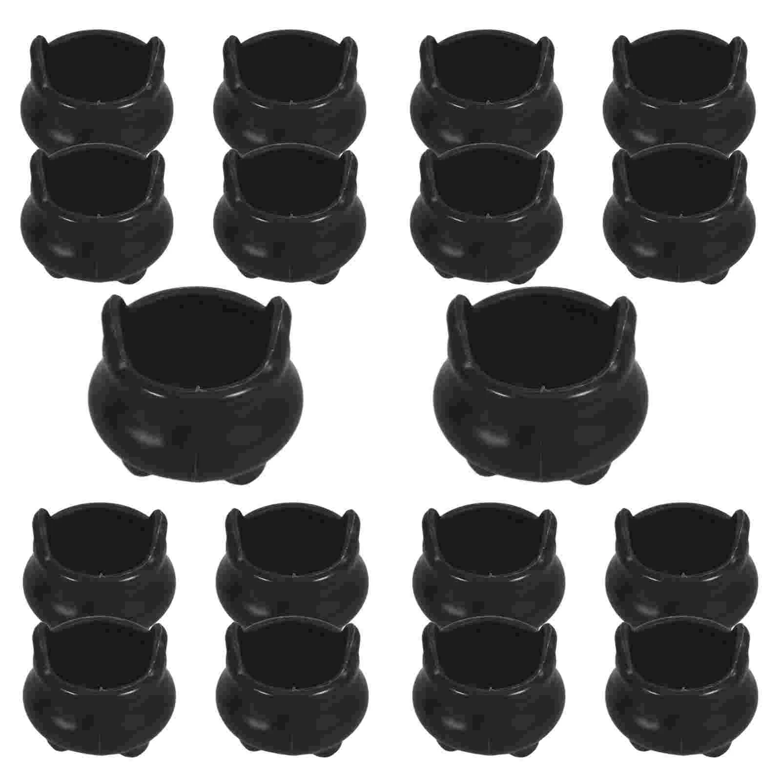 20 Pcs Halloween Witch Boiler Cauldron Mini Decor Accessories Miniature House Toys Decorations Pots Scene Decorate Party Charms