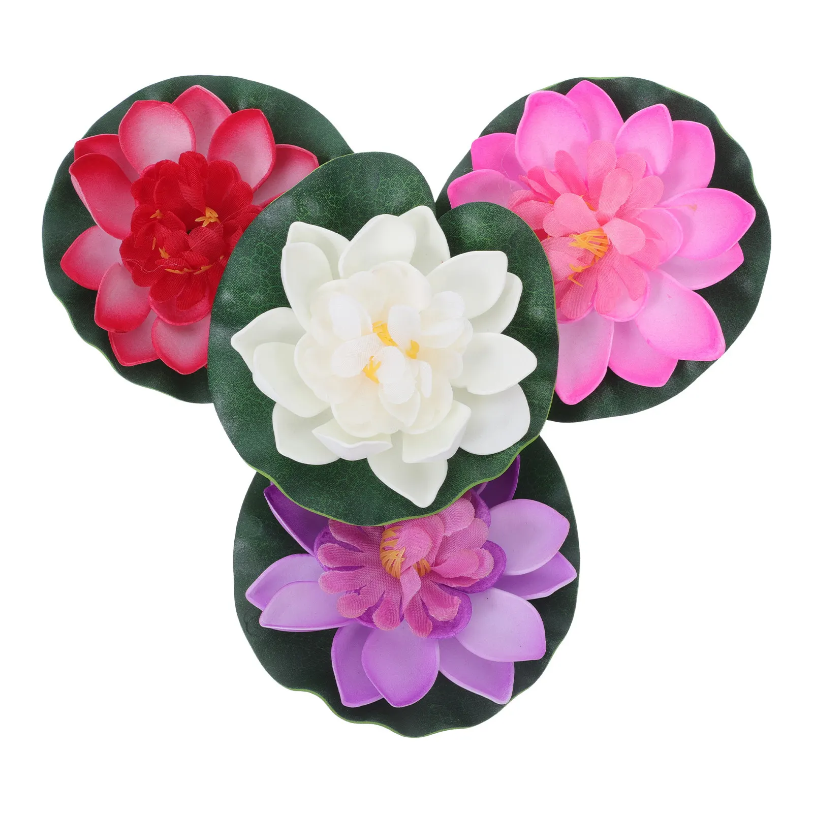 

Набор из 4 плавающих искусственных лотосов из ЭВА: реалистичные водные лилии для прудов, аквариумов, водных садов