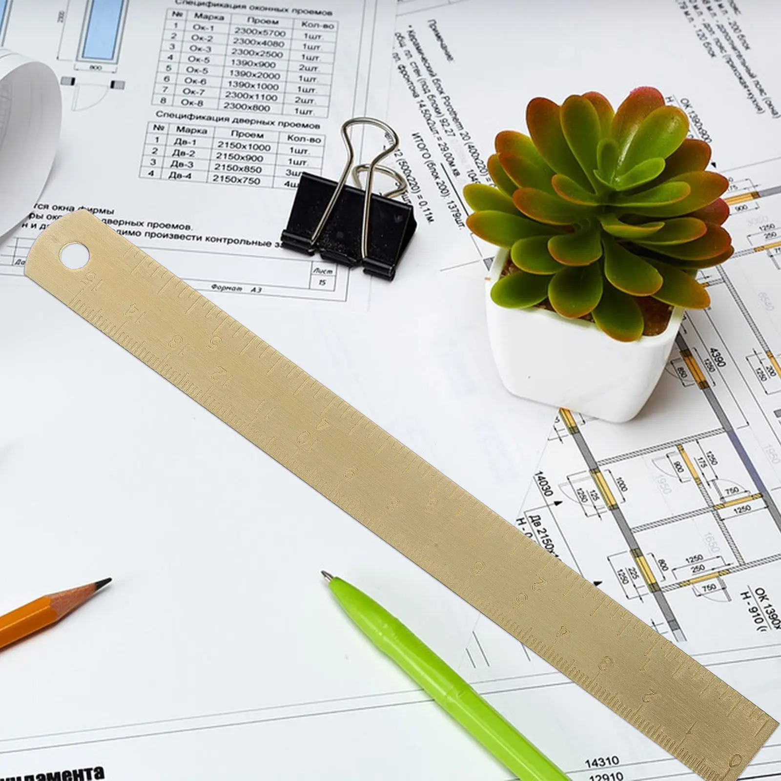 Precise Student Drafting Ruler Professional Engineering Drawing Straight Ruler Measuring Tool for Architects Artists Designers