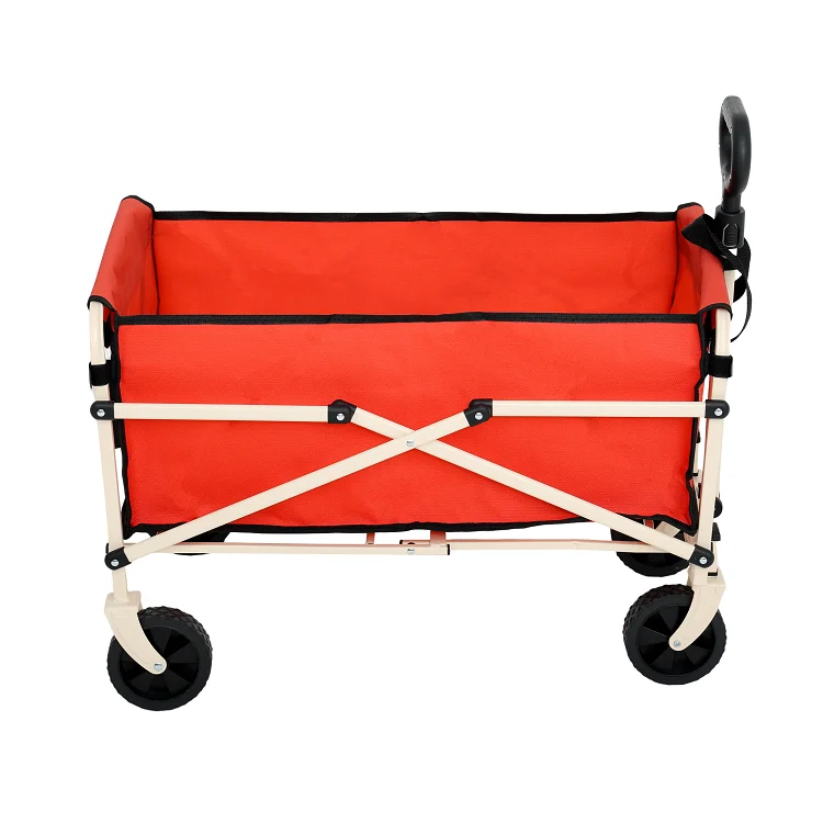 Lightweight Collapsible Utility Foldable Outdoor Camping Wagon with Adjustable Handle Portable Picnic Trolley for Beach, Garden