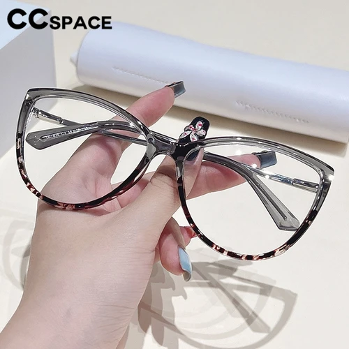 Imagen 2 del producto Montura de gafas de ojo de gato TR90 para mujer, gafas ópticas transparentes con bisagra de resorte Popular, gafas graduadas personalizables # 301638