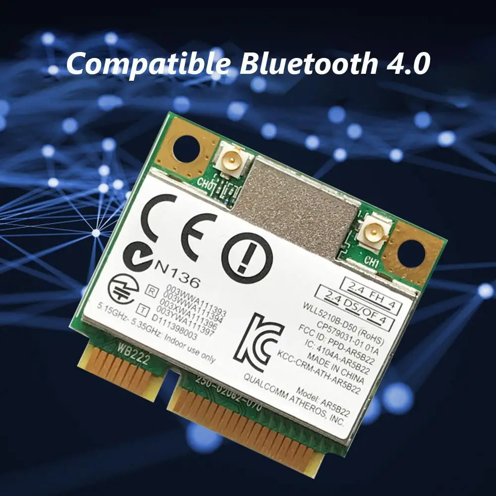 2.4G/5G Mini PCI-E Wireless Adapter 300M Bluetooth-compatible WiFi Network Card for Laptop