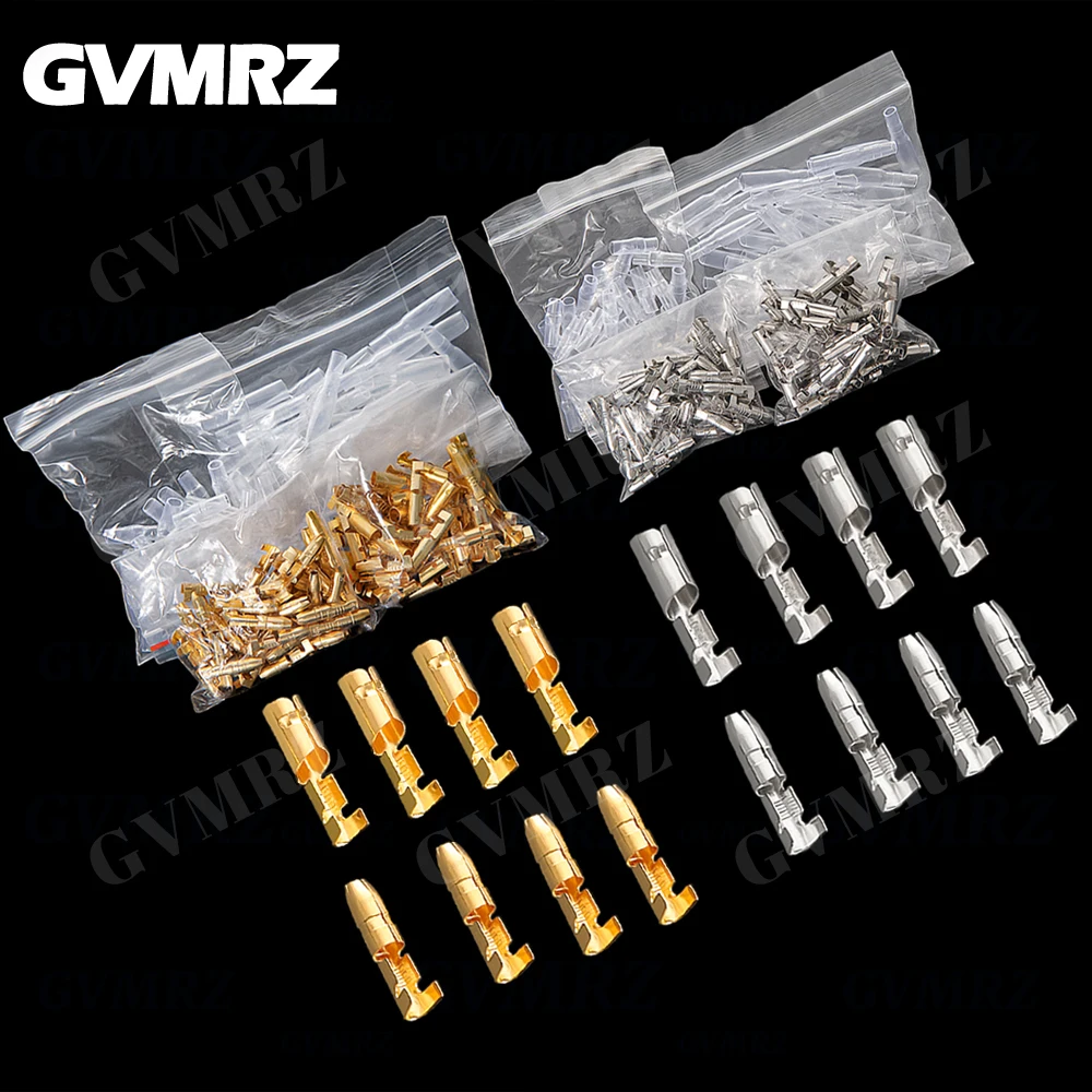 50sets 4.0 bullet Crimp terminal car electrical wire connector diameter 4mmFemale + Male + Case Cold press terminal