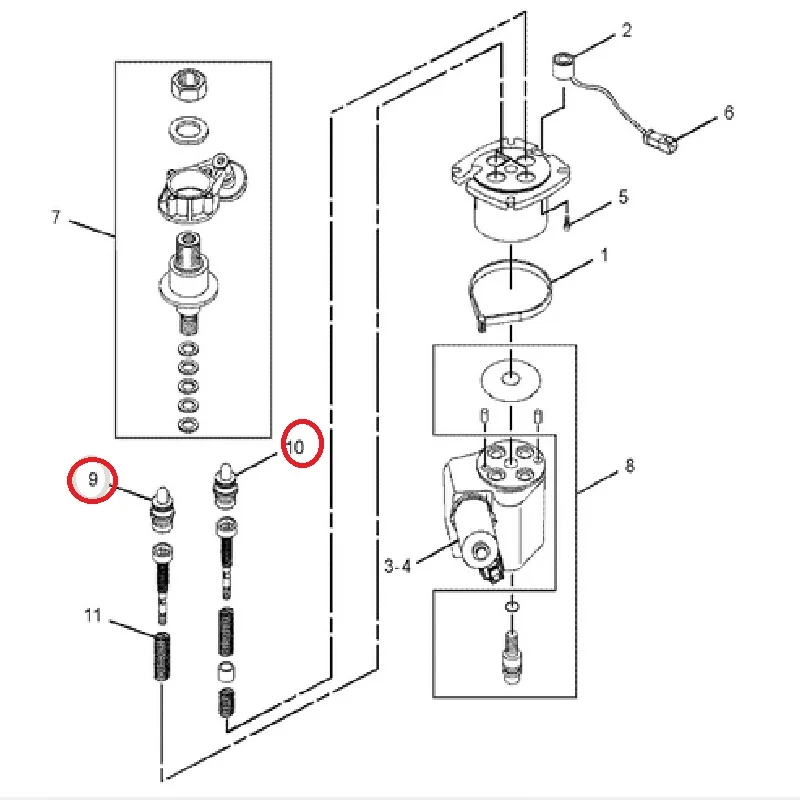 198-1076,Pilot Valve plunger kit Caterpillar parts CAT216B,216B3,226B3,232B,236B3,242B3,247B, 268B, 933C, D3C III, D4C III