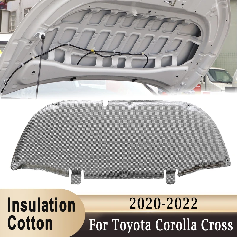 

Front Engine Hood Sound Heat Insulation Cotton Pad For Toyota Corolla Cross 2020-2022 Aluminum Foil / Foam Material Mat Cover
