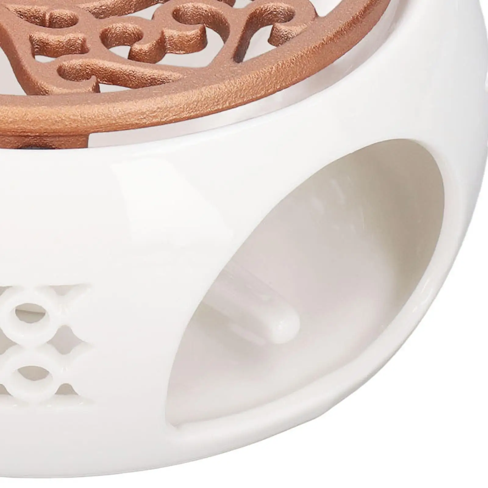 Multi-Function Ceramic Teapot Warmer with Cooling Holes - Ideal for office Use, Concave Bottom Design