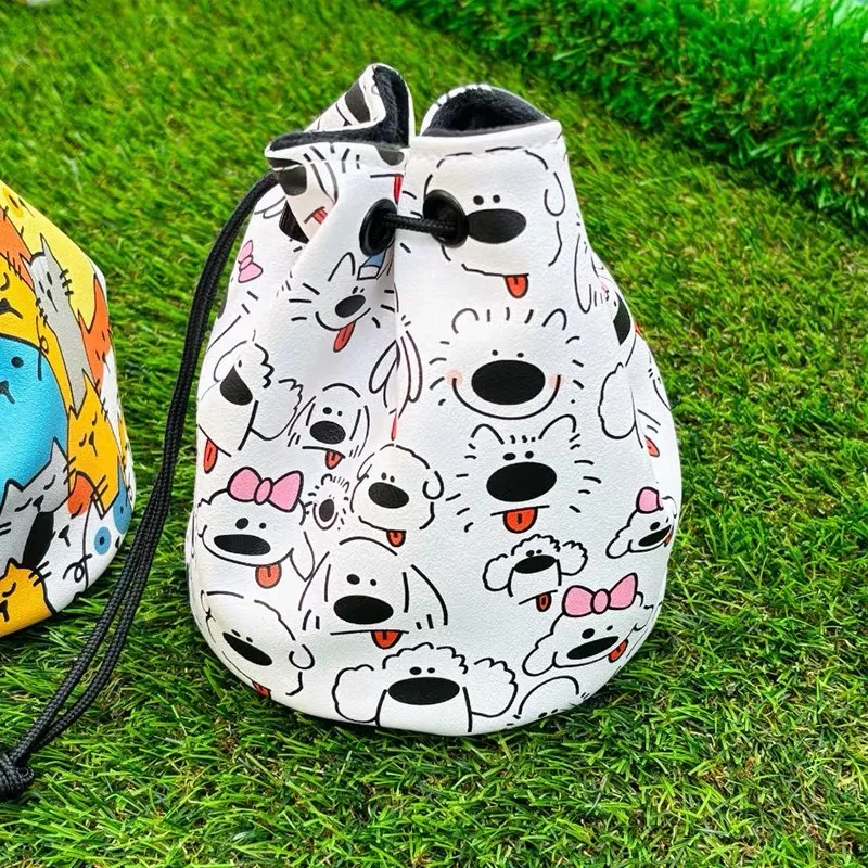 All-Weather Golf Organizer, Cartoon Themed Drawstring Pouch, Water-Resistant & Tear-Proof for Outdoor Use