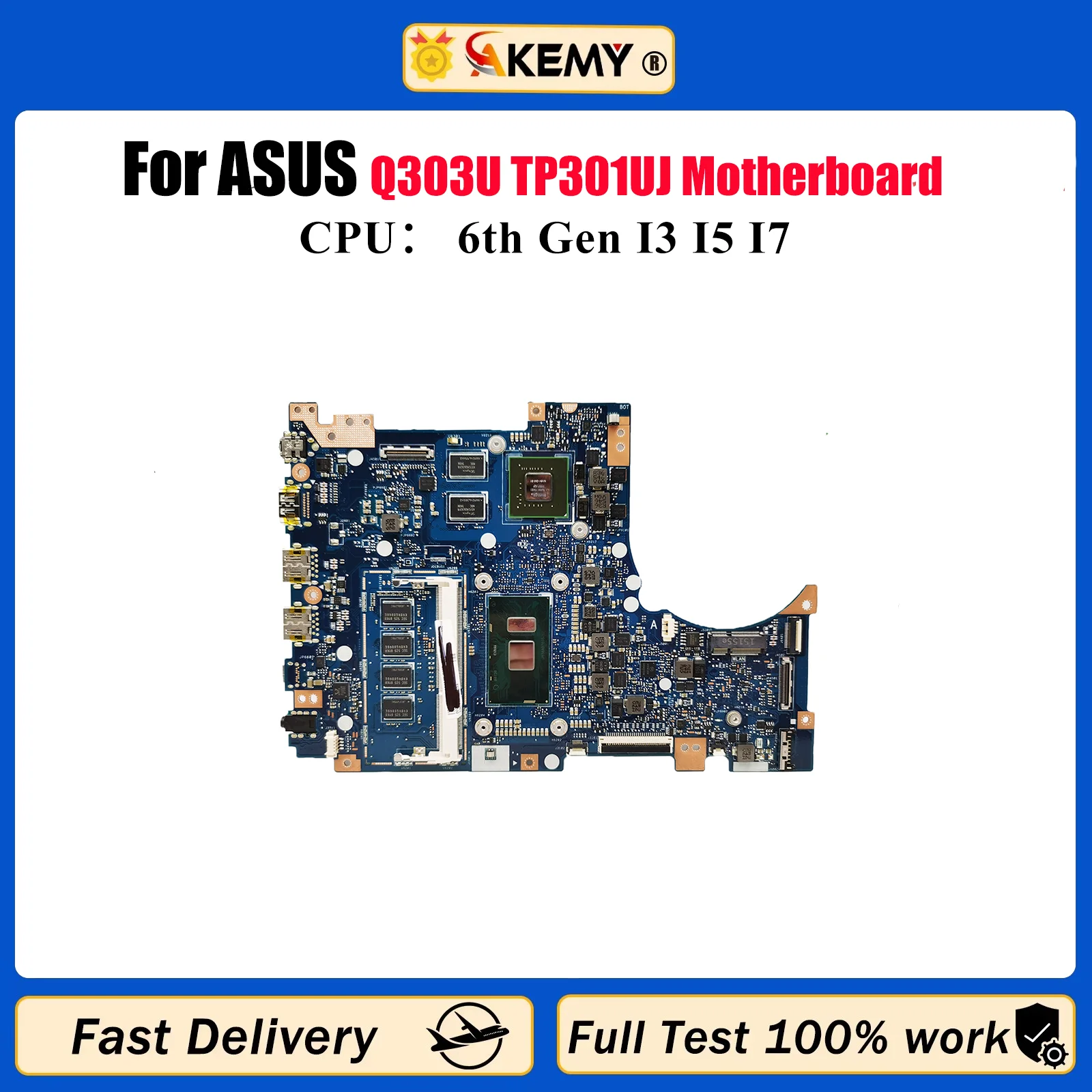 

TP301UJ Материнская плата для ноутбука ASUS VivoBook Flip TP301U Q303U TP301UJ Материнская плата для ноутбука с процессором I3 I5 I7 100% tests OK stk