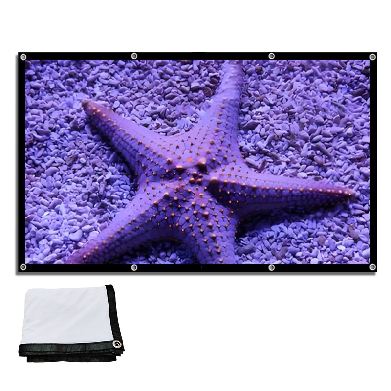 Folding, portable, and easy to clean film projector soft curtain 120 inches, suitable for indoor and outdoor gatherings