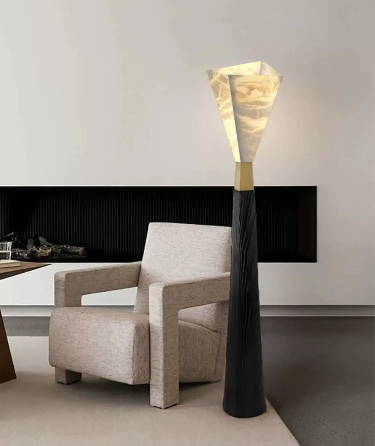 

Scandinavian Marble Floor Lamp Living Room Sofa Beside Decorative Ambient Light Designer Creative Art Bedroom Bedside Lamps