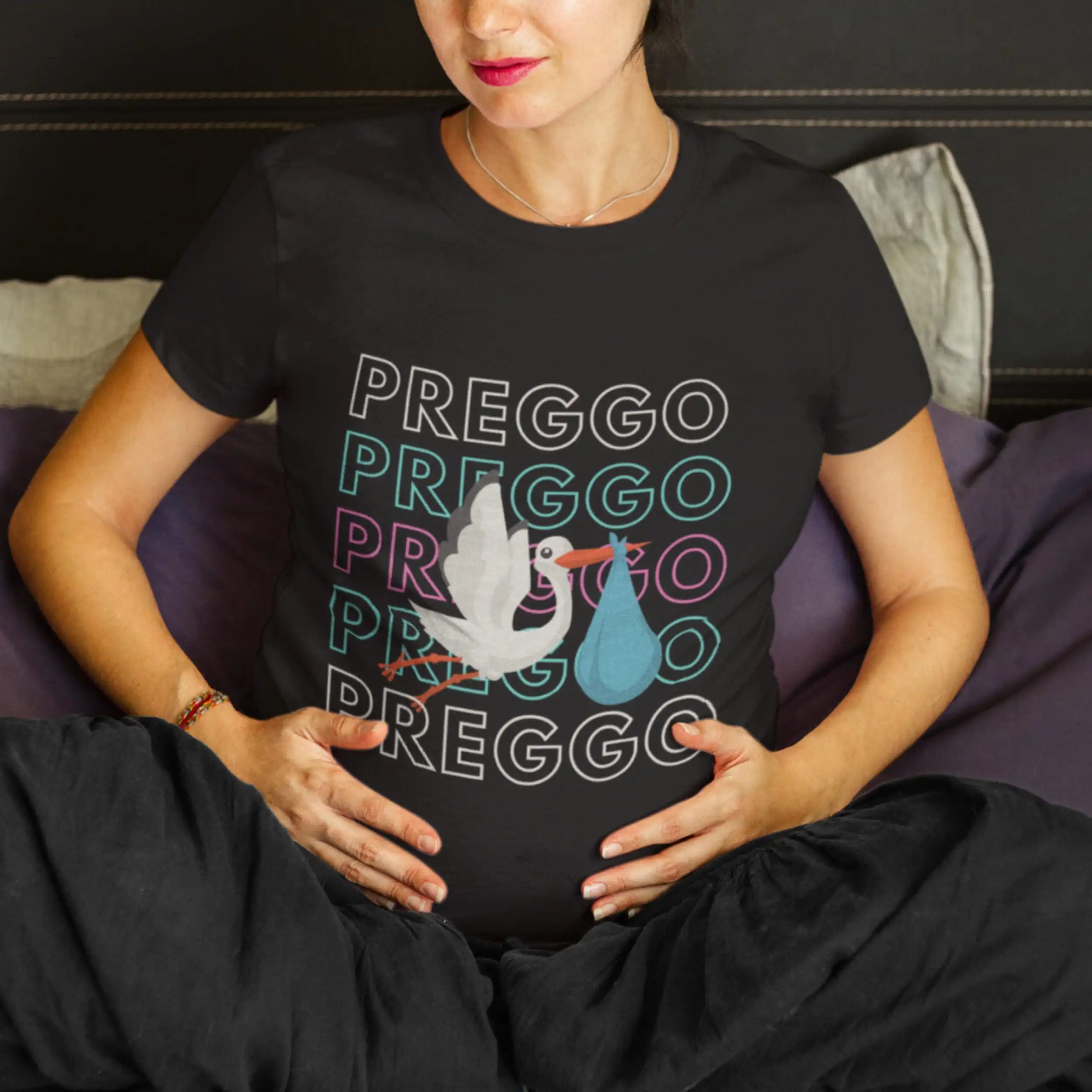 Preggo Funny Pregnancy Announcement T Shirt Matching Couples His Her Symbol of Love