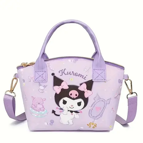 Sanrio kuromi Hello Kitty bolso de dibujos animados bolso cruzado de Anime Melody Kuromi Cinnamoroll Hello Kitty bolso de hombro de PU regalo para niña