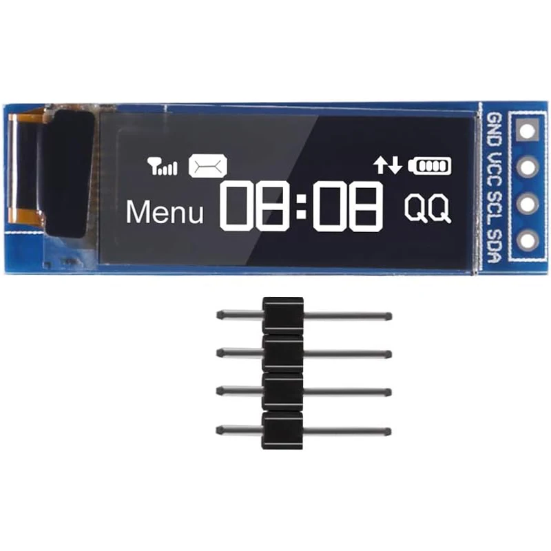 I2C OLED 디스플레이 모듈 0.91 인치 I2C SSD1306 OLED 디스플레이 모듈 Arduino 용 흰색/파란색 I2C OLED 스크린 드라이버 DC 3.3V ~ 5V