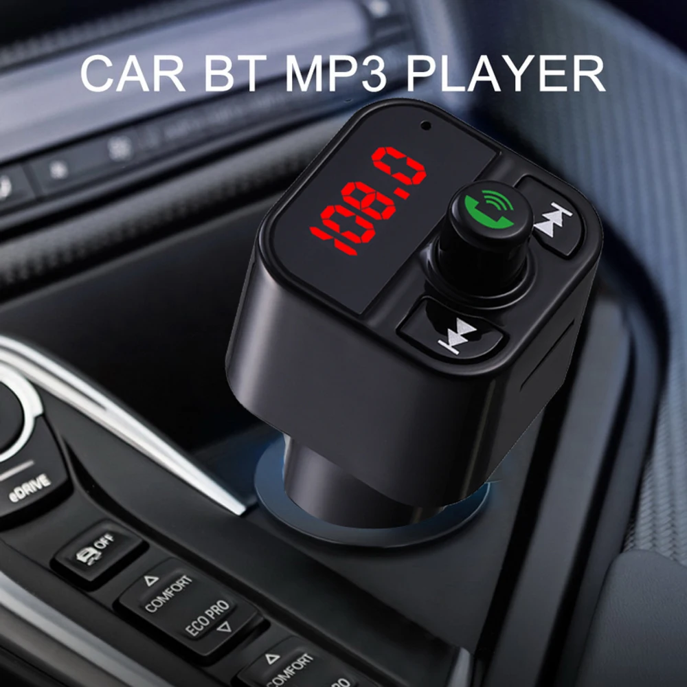 New Bluetooth 5.0 FM Transmitter Car MP3 Player Wireless Handsfree Audio Receiver USB Fast Charge TF U Disk Play