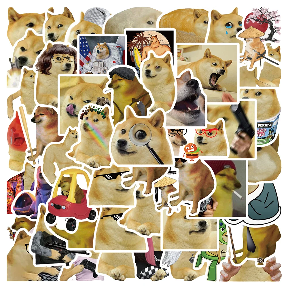 50PCS Funny Shiba Inu Dog Meme Stickers For Cars Motorcycles Furniture Children\'s Toys Luggage Skateboards