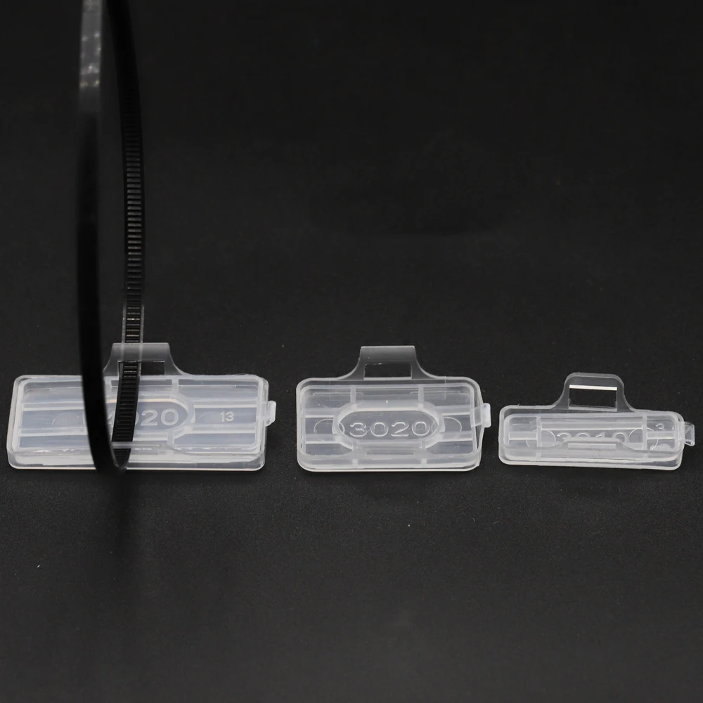 3010 3020 4010 4020 Plastic Transparent Clear Waterproof Wire Sign Cable Tie Marker Labeled Display Identification Tag Box