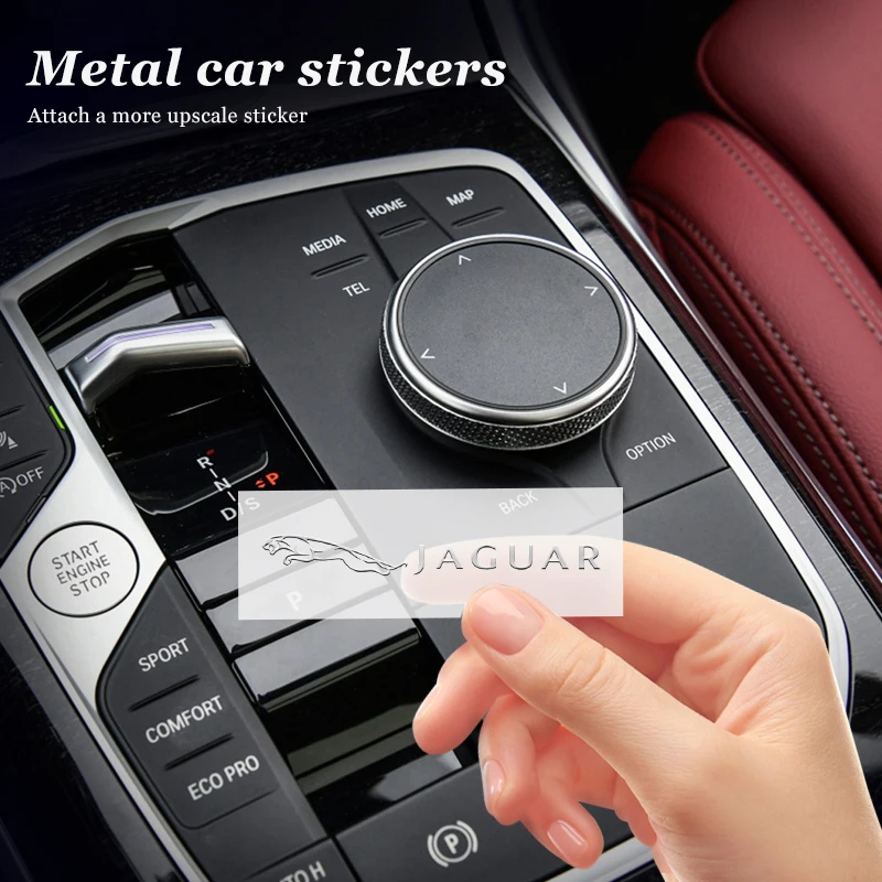 4/8 Uds. Pegatinas para coche, decoración interior con logotipo de coche, pegatinas 3D para Jaguar XF XJ XFR XKR F-Pace I-Pace