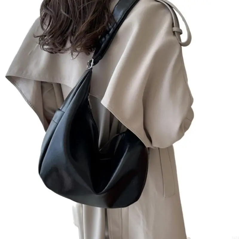 

Dumpling Bag PU Leather Shoulder Bag Large Underarm Bag for Women Work Travel 547A