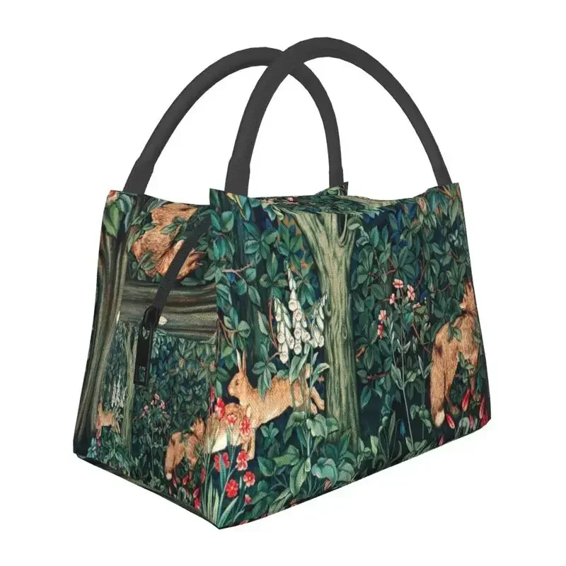 Fox And Hares By William Morris Insulated Lunch Tote Bag for Floral Textile Pattern Cooler Thermal Food Lunch Box Hospital