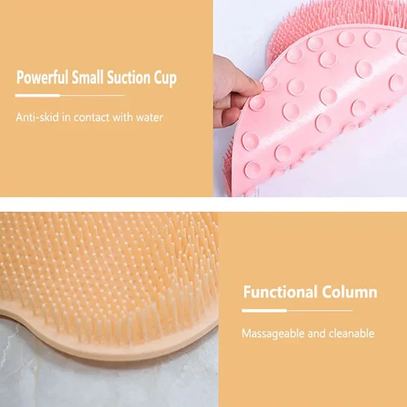 Shower Feet Cleaner Wash Mat Massage Mat Back Scraper Cleaning Brush Multifunction Sucker Wall Mat Rub Foot Arms Body Bath