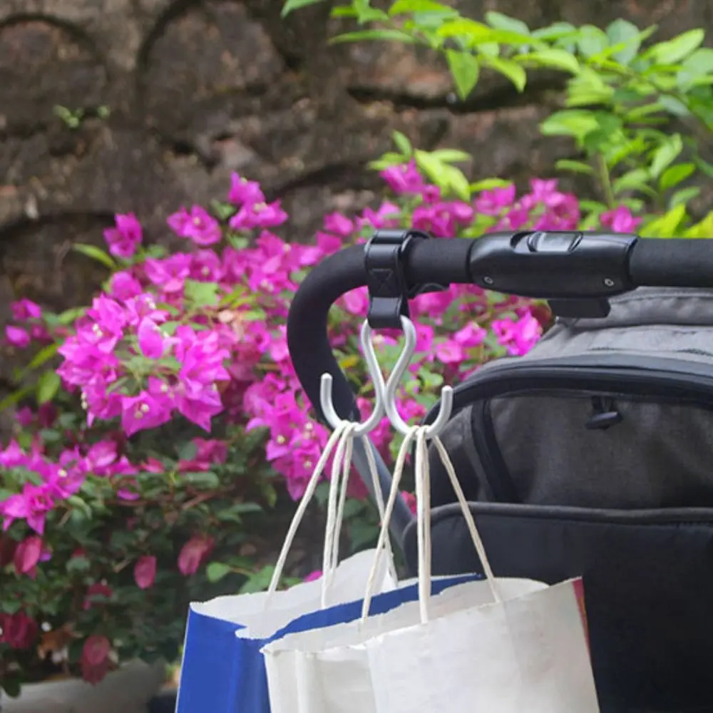 Kait Kereta Dorong Bayi Bentuk S Kartun PU Kait Ganda Kait Gantung Aksesori Kereta Dorong Warna Solid Aksesori Kereta Dorong Sepeda