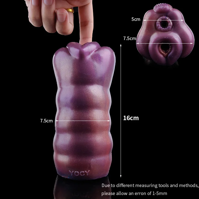 YOCY mainan seks pria antiair silikon lunak cangkir masturbasi pria Saluran ganda realistis untuk vagina saku pria