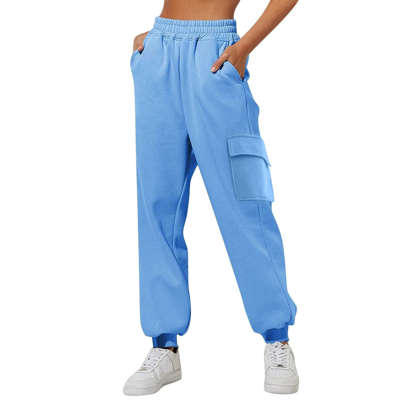 Pantalones de chándal forrados de lana para mujer, pantalones de pierna recta ancha, parte inferior, pantalones cálidos de invierno, Jogger informal diario, pantalones deportivos