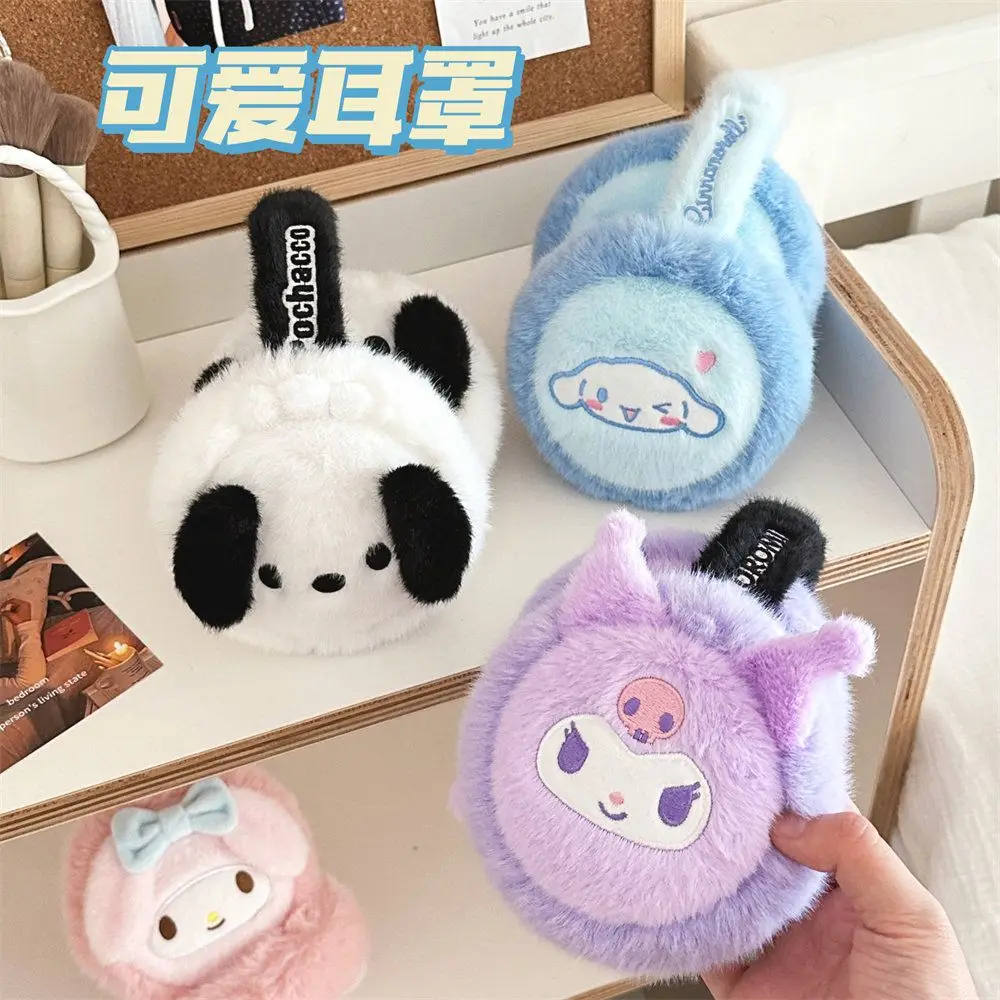 

Sanrio Kawaii Cinnamoroll Kuromi Ins Anime Fashion Earmuffs Cute Cartoon My Melody Comfortable Soft Ear Protection Gifts for Kid