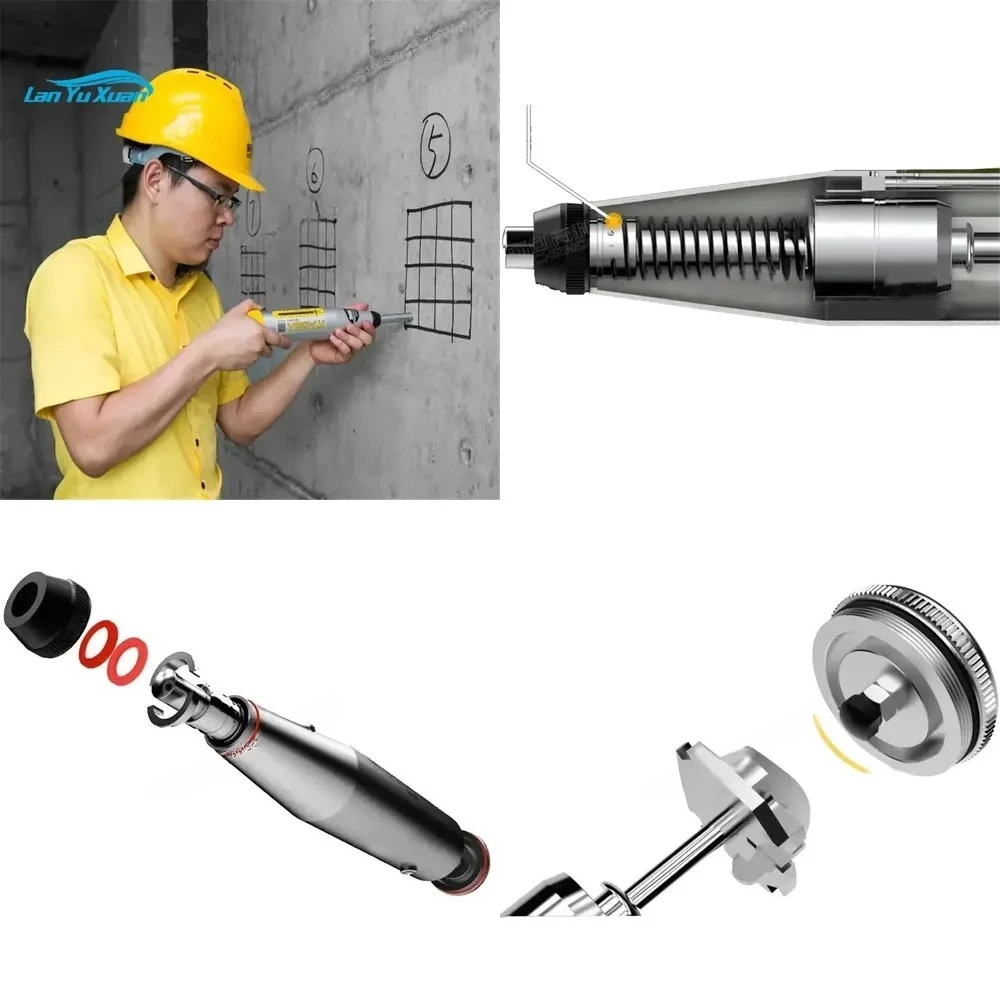 HICHANCE HT-225A HT225A Metal Shell Concrete Test Hammer with Spare Spring in Aluminum Box Rebound 10-60MPa Range