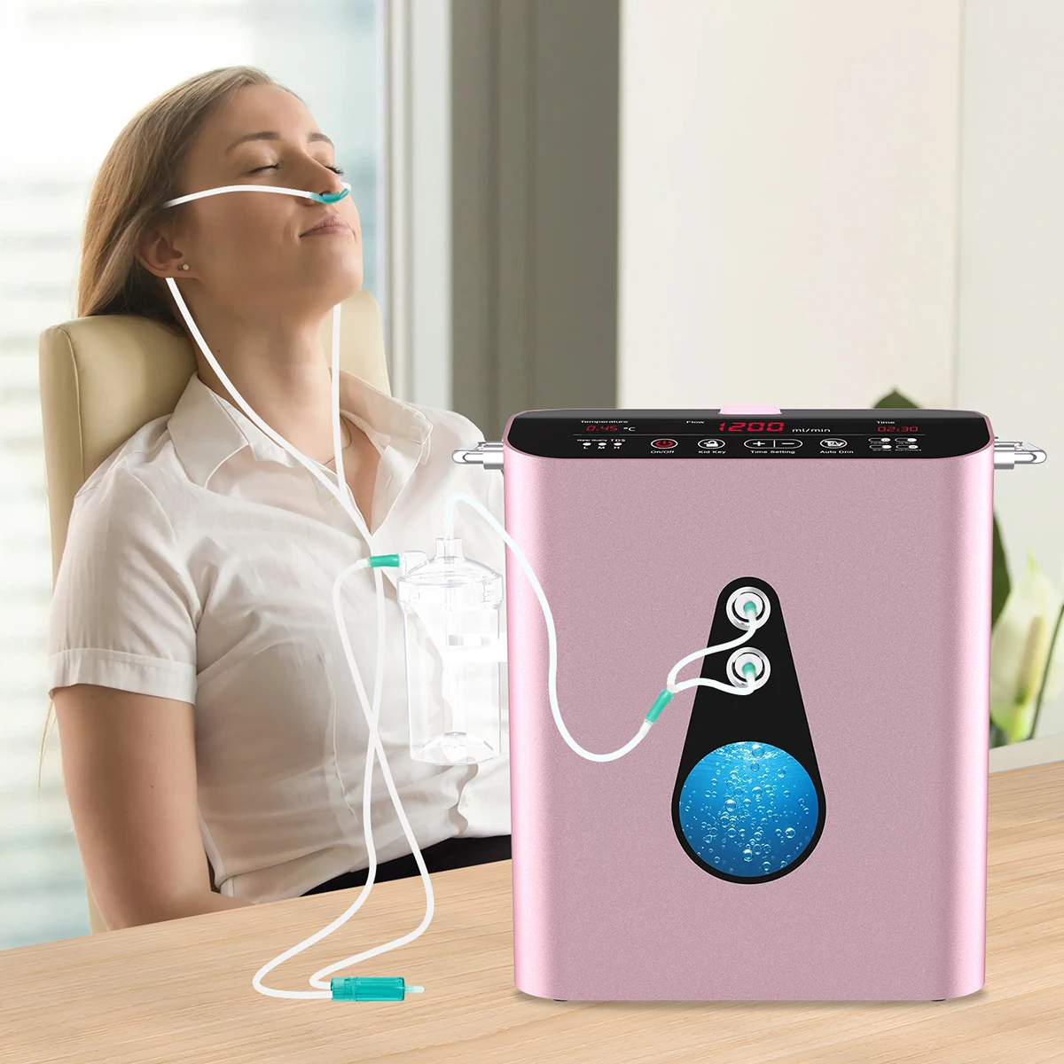 Suyzeko Premium 1200ML Hydrogen Inhaler Therapy Device:Hydrogen&Oxygen Inhalation Machine,O2 Concentrator&H2 Water Generator