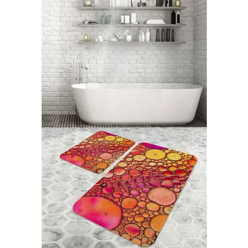 Bouquet Home 2'li Orchid Suit Bath Mats and Toilet Seat Pad