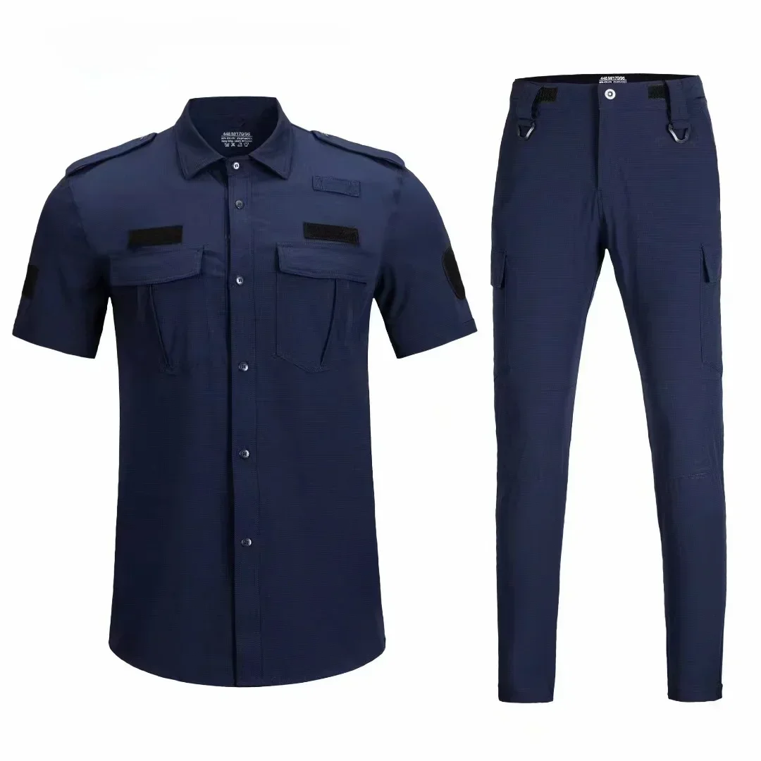 Autumn Summer Men Quick Dry T Shirt Tops+Pants 2 Piece Set Tactical Suit Uniform Work Wear Men Heavy Duty Tactical Suit Uniform