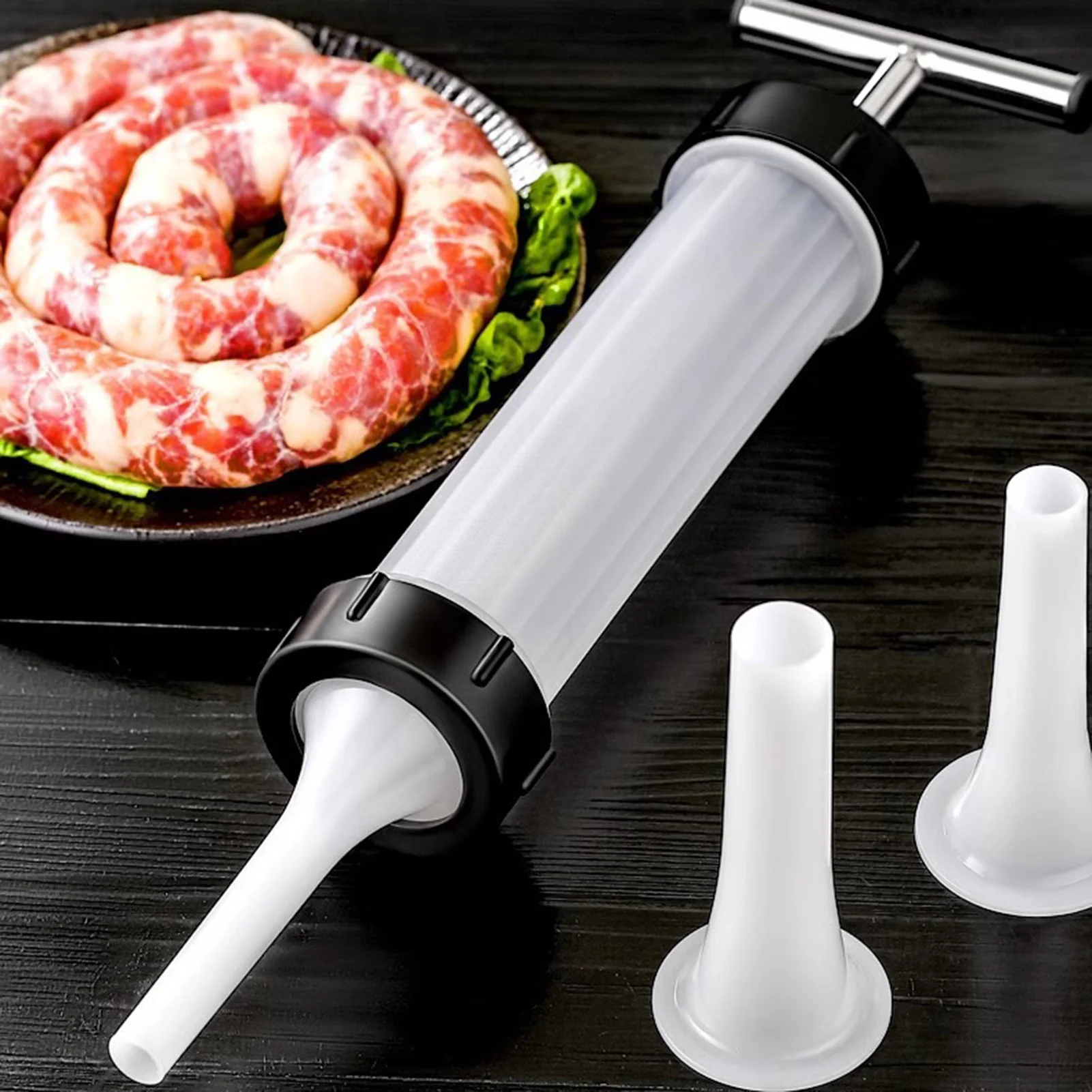 Sausage Stuffing Machine Set,Sausage Maker Kit,Sausage Syringe,Multifunctional Hot Dogs Making Tool,Manual Meat Injector Gadgets