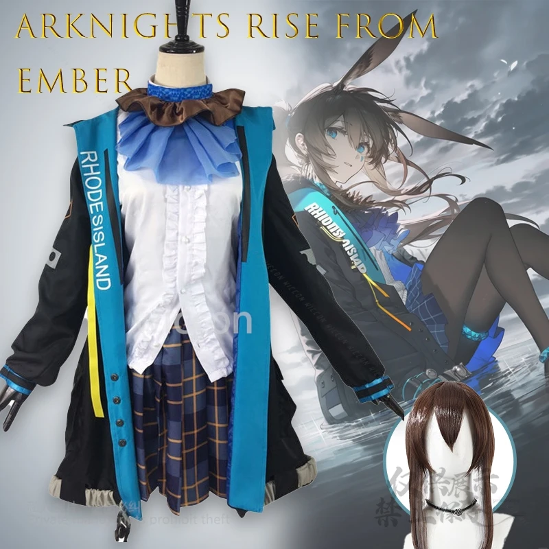 [Cos C COS] أزياء فرسان رايز إمبر آميا التأثيرية أزياء جزيرة رودس آذان شعر مستعار ذيل كامل فستان شخصية لعبة الرسوم المتحركة