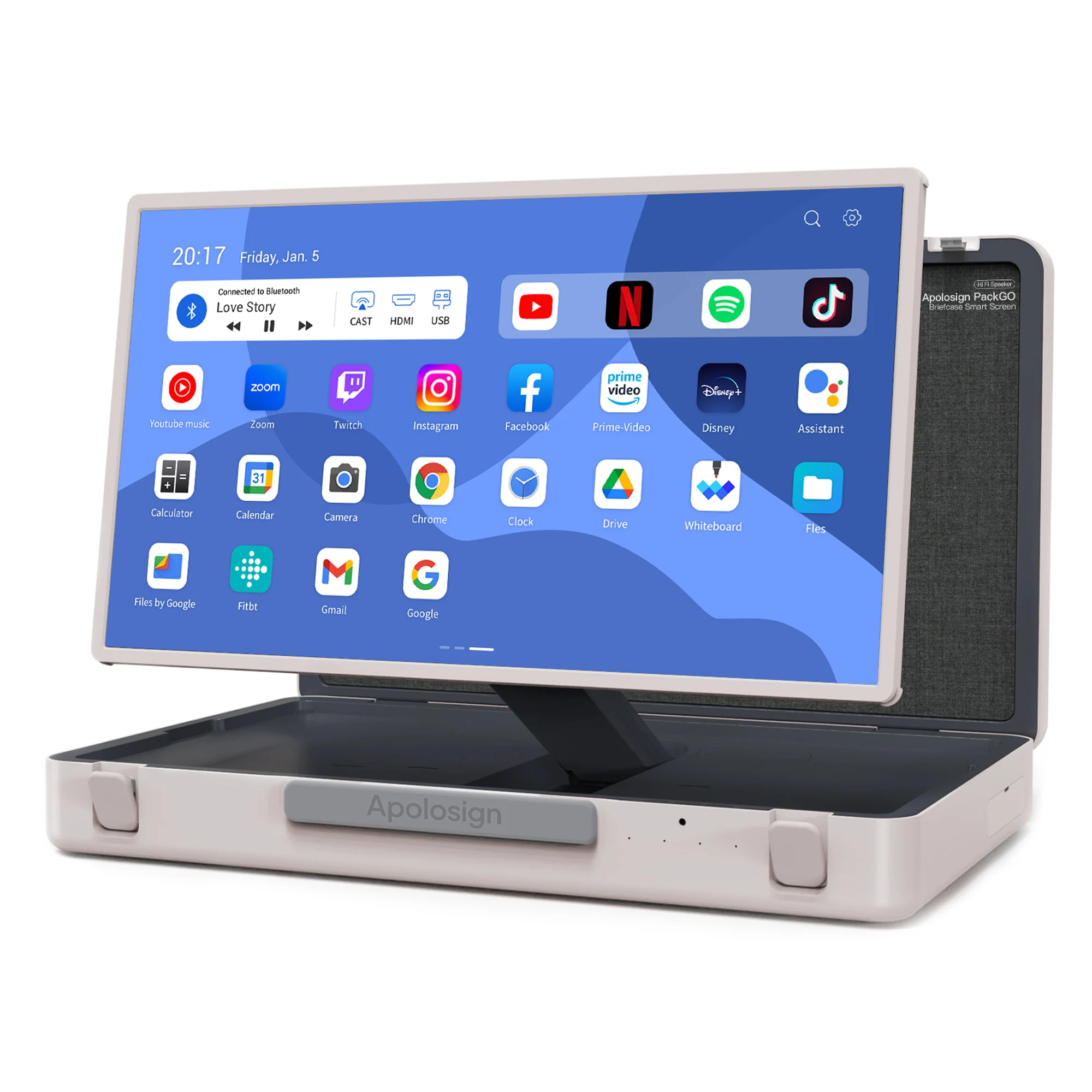 ELC 27 Inch Portable Smart TV Android 14 System Touch Screen Briefcase Monitor Suitcase Tablet with Source Factory