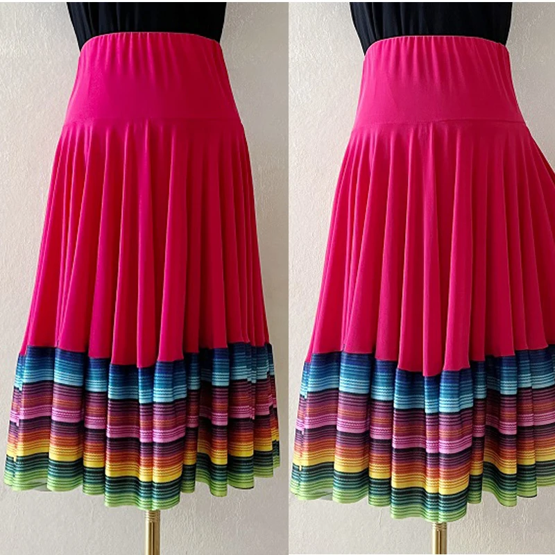 Jupe ort taille haute avec grande balançoire pour danser, Fitn et sport, jupe de danse ethnique tibétaine, Six mètres de Long