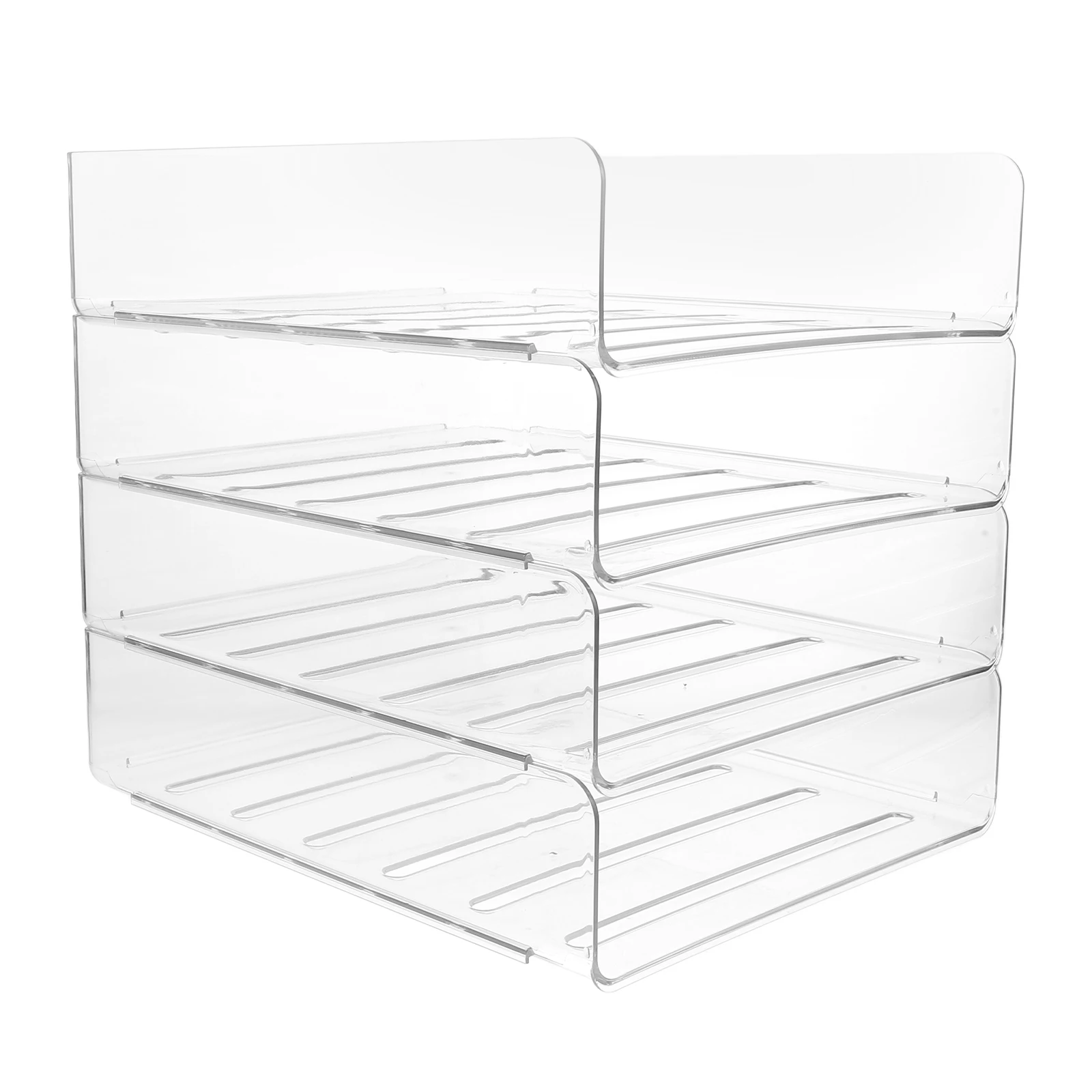 

4Pcs Clear Stackable Letter Tray Office Desk Organizer Plastic Paper File Organizer Desktop Workspace Storage A4 Paper Storage