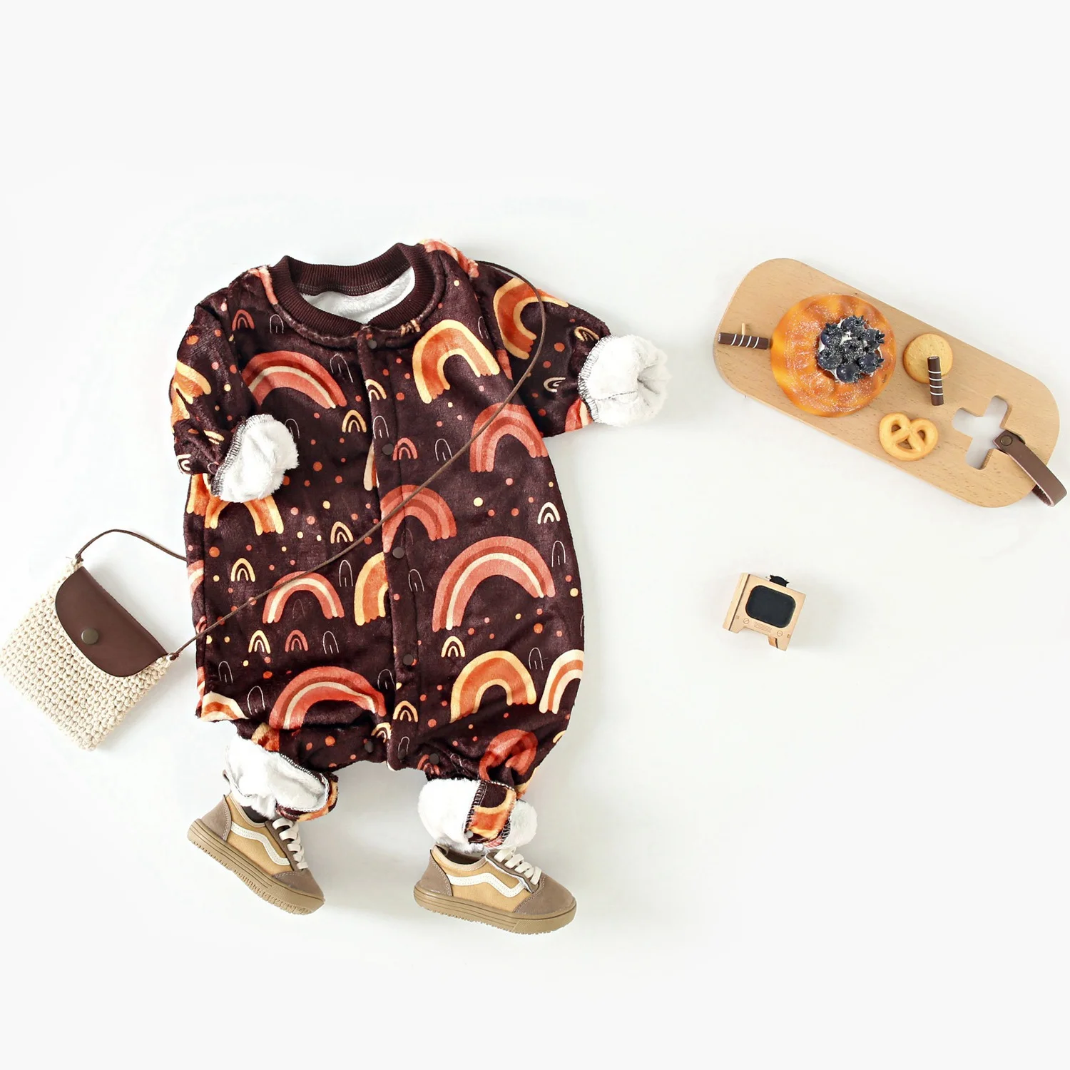 Sanlutoz Halloween Winter Long Sleeve Baby Jumpsuits Flannel Warm Toddler Rompers Clothing Unisex Cute